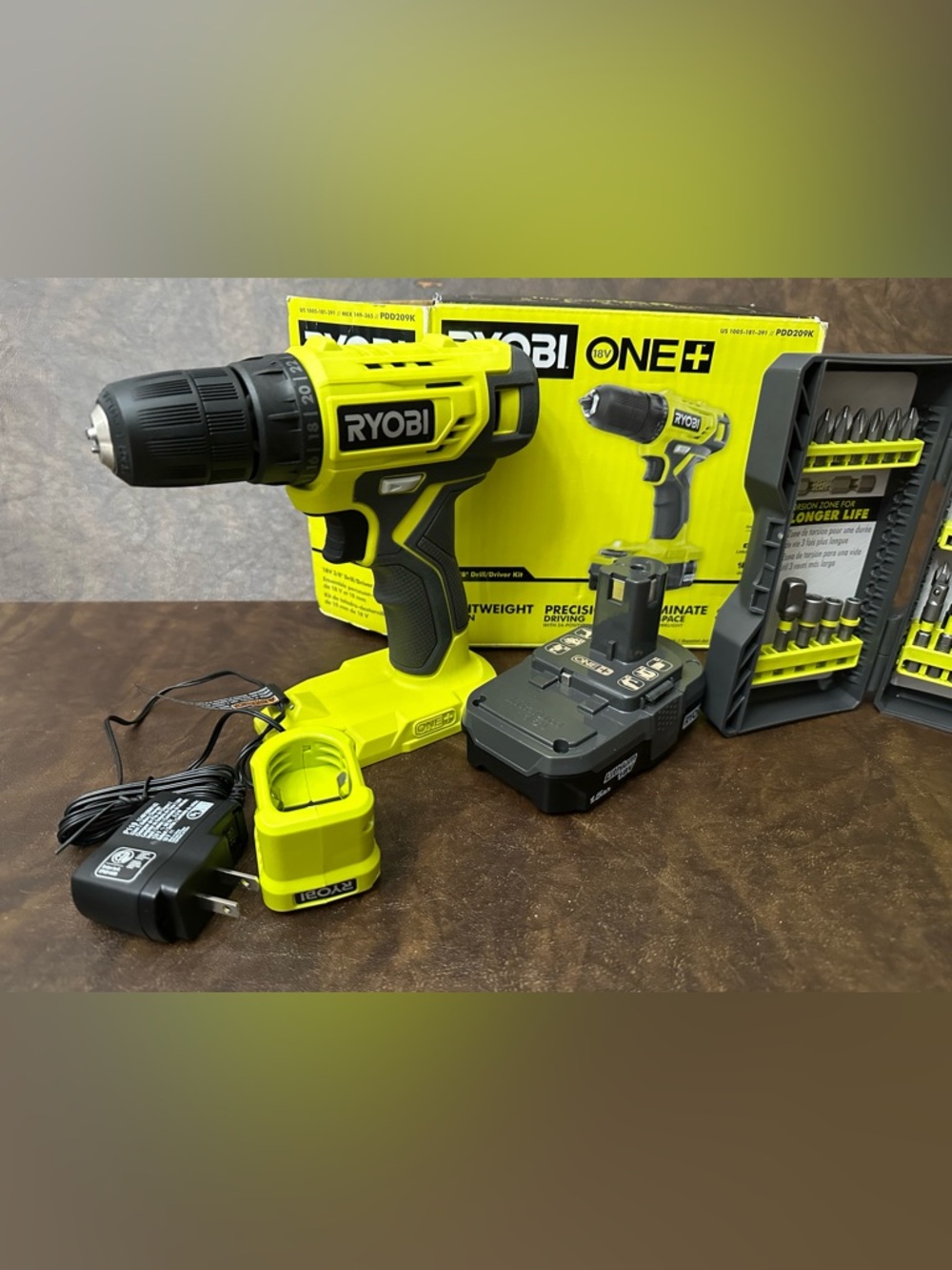 RYOBI Drill Kit in Lime Green and Black